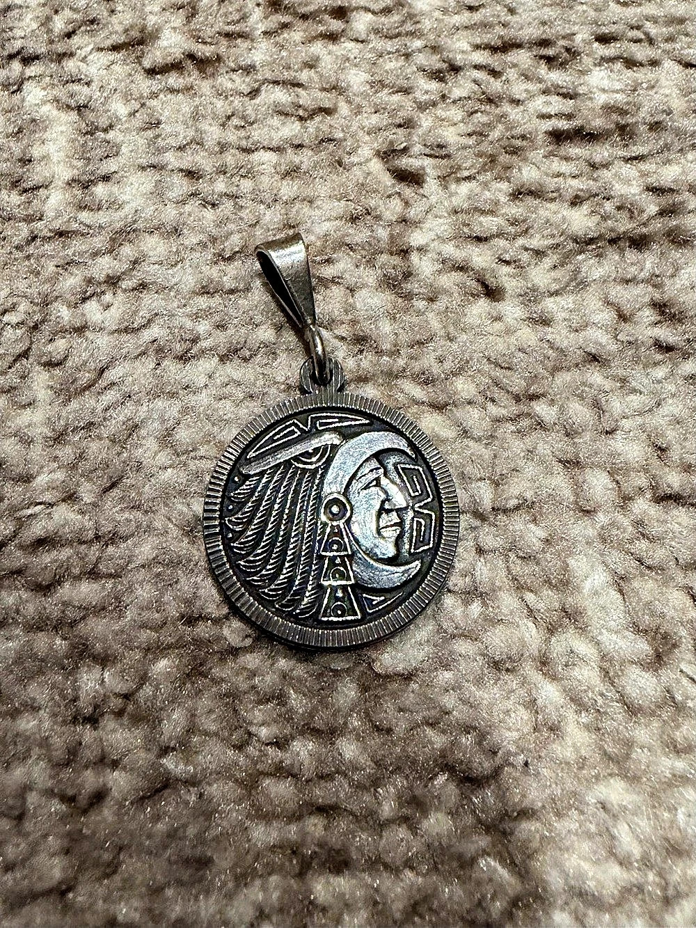 Mayan Silver Pendant Necklace